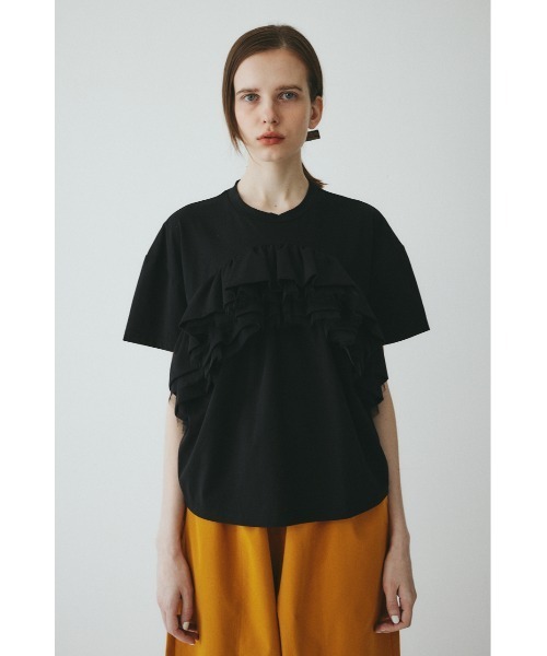 HeRIN.CYE(ヘリンドットサイ)の「A line ruffle tops / Aラインラッフルトップス(Tシャツ/カットソー・レディース・ブラック/ホワイト・FREE)」の8枚目の写真