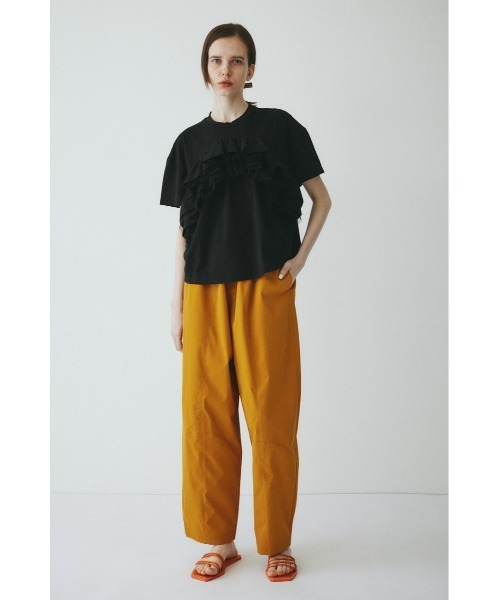HeRIN.CYE(ヘリンドットサイ)の「A line ruffle tops / Aラインラッフルトップス(Tシャツ/カットソー・レディース・ブラック/ホワイト・FREE)」の4枚目の写真