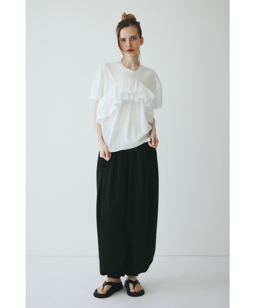 HeRIN.CYE(ヘリンドットサイ)の「A line ruffle tops / Aラインラッフルトップス(Tシャツ/カットソー・レディース・ブラック/ホワイト・FREE)」の3枚目の写真