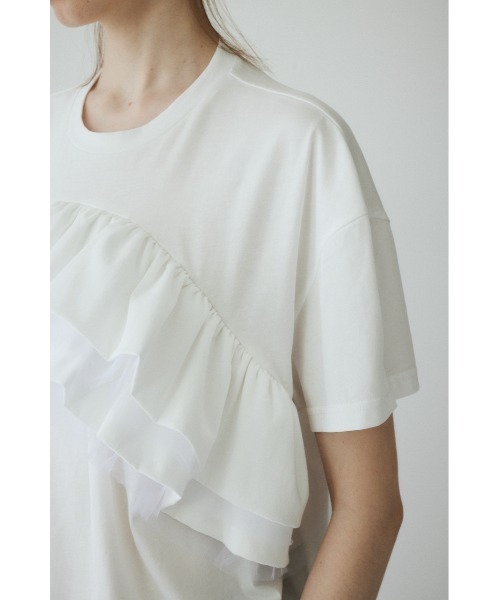HeRIN.CYE(ヘリンドットサイ)の「A line ruffle tops / Aラインラッフルトップス(Tシャツ/カットソー・レディース・ブラック/ホワイト・FREE)」の13枚目の写真