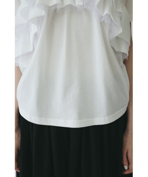 HeRIN.CYE(ヘリンドットサイ)の「A line ruffle tops / Aラインラッフルトップス(Tシャツ/カットソー・レディース・ブラック/ホワイト・FREE)」の14枚目の写真