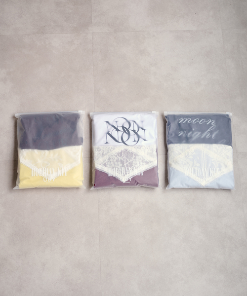 U by SPICK&SPAN（ユーバイスピックアンドスパン）の「《3点セット》Two Tシャツ/レーススカーフ SET（Tシャツ/カットソー・レディース・チャコールグレー/ホワイト/ブラウン・FREE）」の6枚目の写真