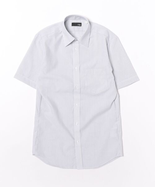 TAKA-Q(タカキュー)の「ワイシャツ メンズ ノンアイロン 綿混 レギュラーカラー 半袖 ビジネス ドレス NEWスタンダードフィット(ビジネスシャツ・メンズ・ホワイト×ブラック・MEDIUM/LARGE/X-LARGE/3L/S)」の2枚目の写真