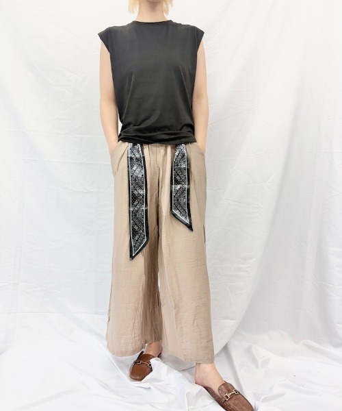 Alite cloth(アリーテクロス)の「スカーフベルト付きワイドパンツ(その他パンツ・レディース・ベージュ/ブラック/ホワイト・FREE)」の10枚目の写真