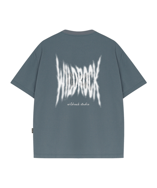 WILDROCK(ワイルドロック)の「スパイクハーフトーン クールコットン オーバーサイズ 半袖Tシャツ(Tシャツ/カットソー・メンズ・ホワイト/スカイブルー/ブラック/ピンク/イエロー/ブルー/チャコール・SMALL/MEDIUM/LARGE)」の5枚目の写真