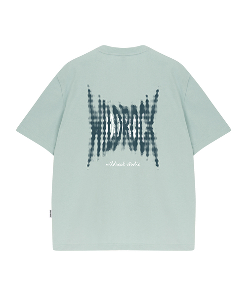 WILDROCK(ワイルドロック)の「スパイクハーフトーン クールコットン オーバーサイズ 半袖Tシャツ(Tシャツ/カットソー・メンズ・ホワイト/スカイブルー/ブラック/ピンク/イエロー/ブルー/チャコール・SMALL/MEDIUM/LARGE)」の4枚目の写真