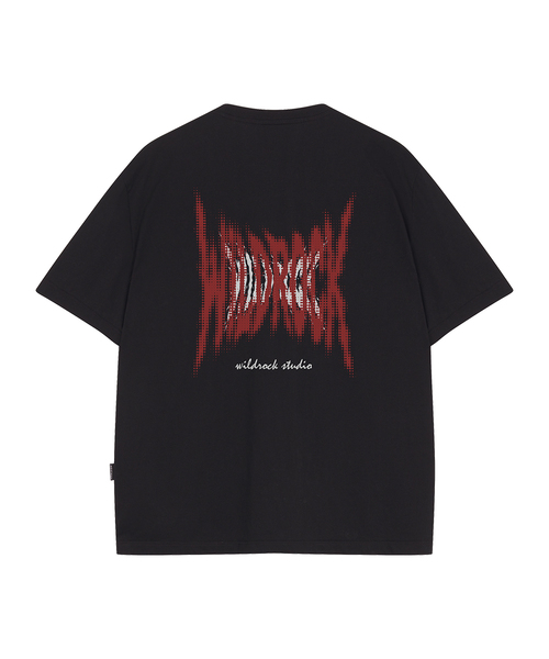 WILDROCK(ワイルドロック)の「スパイクハーフトーン クールコットン オーバーサイズ 半袖Tシャツ(Tシャツ/カットソー・メンズ・ホワイト/スカイブルー/ブラック/ピンク/イエロー/ブルー/チャコール・SMALL/MEDIUM/LARGE)」の1枚目の写真
