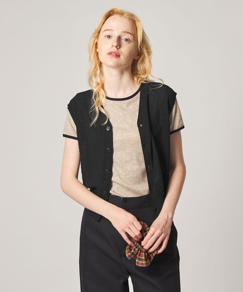 Steven Alan(スティーブンアラン)の「<Steven Alan>スクエア ジャガード ベスト(ニット/セーター・レディース・レッド/ブラック/ベージュ/オフホワイト・FREE)」の3枚目の写真