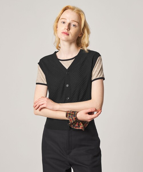 Steven Alan(スティーブンアラン)の「<Steven Alan>スクエア ジャガード ベスト(ニット/セーター・レディース・レッド/ブラック/ベージュ/オフホワイト・FREE)」の8枚目の写真