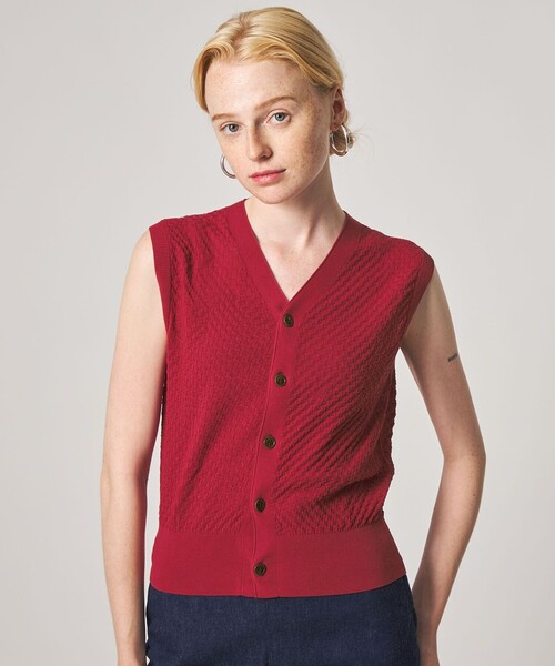 Steven Alan(スティーブンアラン)の「<Steven Alan>スクエア ジャガード ベスト(ニット/セーター・レディース・レッド/ブラック/ベージュ/オフホワイト・FREE)」の13枚目の写真