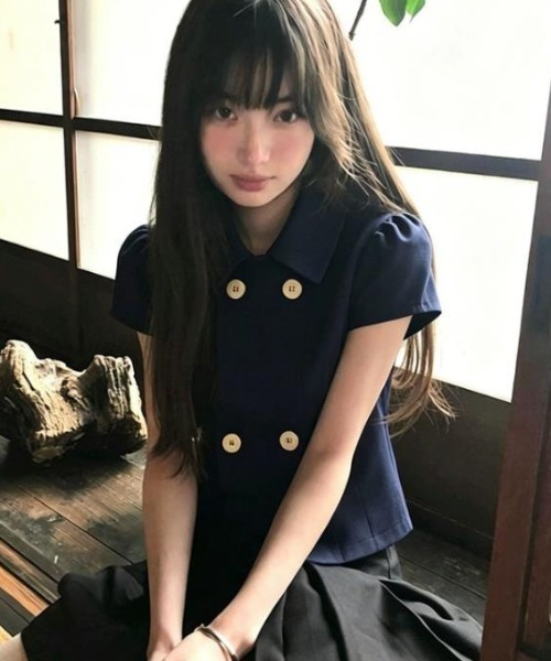 semplice（センプリチェ）の「シャツ【韓国ファッション】（シャツ/ブラウス・レディース・ネイビー・S/M/L/XL）」の5枚目の写真