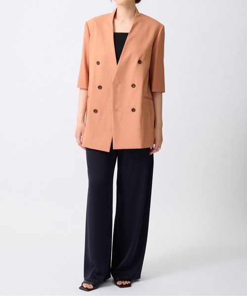 UJOH（ウジョー）の「【UJOH/ウジョー】6BW Half Sleeve JKT/ハーフスリーブジャケット（テーラードジャケット・レディース・オレンジ・2）」の12枚目の写真