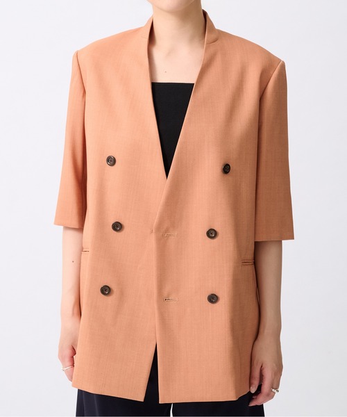 UJOH（ウジョー）の「【UJOH/ウジョー】6BW Half Sleeve JKT/ハーフスリーブジャケット（テーラードジャケット・レディース・オレンジ・2）」の11枚目の写真