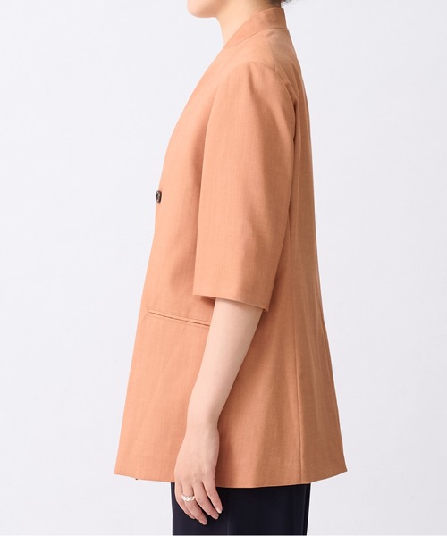 UJOH（ウジョー）の「【UJOH/ウジョー】6BW Half Sleeve JKT/ハーフスリーブジャケット（テーラードジャケット・レディース・オレンジ・2）」の9枚目の写真