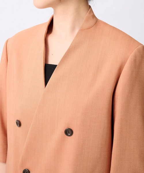 UJOH（ウジョー）の「【UJOH/ウジョー】6BW Half Sleeve JKT/ハーフスリーブジャケット（テーラードジャケット・レディース・オレンジ・2）」の7枚目の写真