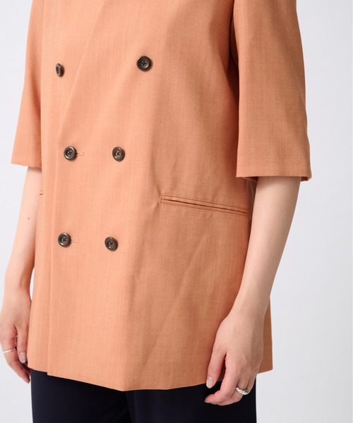 UJOH（ウジョー）の「【UJOH/ウジョー】6BW Half Sleeve JKT/ハーフスリーブジャケット（テーラードジャケット・レディース・オレンジ・2）」の6枚目の写真