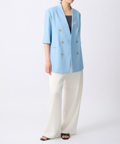 UJOH（ウジョー）の「【UJOH/ウジョー】6BW Half Sleeve JKT/ハーフスリーブジャケット（テーラードジャケット・レディース・オレンジ・2）」の4枚目の写真