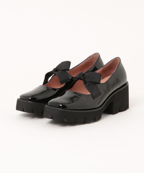 ALL BLACK(オールブラック)の「【本革/軽量/275g/太ヒール/6cm】リボンパンプス(パンプス・レディース・シルバー/ブラック・37/35/38/39)」の9枚目の写真