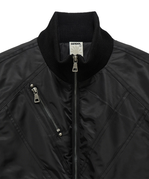ジャケット・アウター DANCEL DD cropped studded MA-1 jacket DD cropped studded MA-1 jacket (BLACK)（ブルゾン）｜DANDEL
