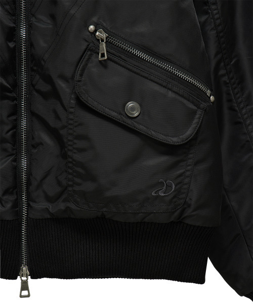 DD cropped studded MA-1 jacket (BLACK)（ブルゾン）｜DANDEL