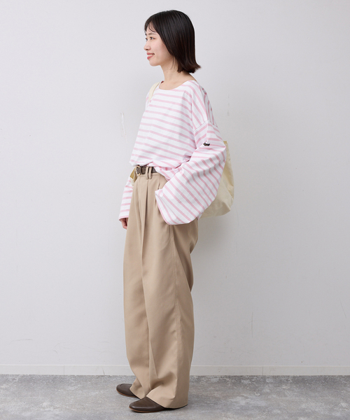 Le Minor（ルミノア）の「《追加》LE MINOR/ルミノア SLOBE別注 ビッグボーダロンTEE（Tシャツ/カットソー・レディース・ボルドー/ピンク/ブラウン・FREE）」の18枚目の写真