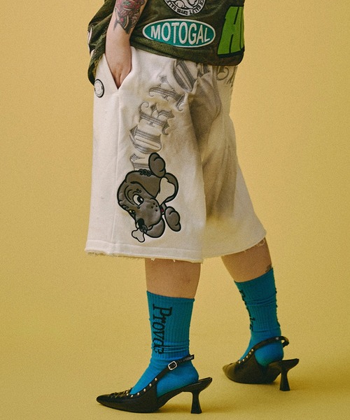 GALFY(ガルフィー)の「GALFY-病みに還りしショーパン(その他パンツ・メンズ・ホワイト/ブラック・L/XL)」の1枚目の写真