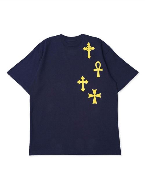 EXAMPLE(エグザンプル)の「EXAMPLE 9CROSS S/S TEE(Tシャツ/カットソー・メンズ・インディゴブルー/ホワイト/ブラック・XXL/XL/L/M)」の3枚目の写真