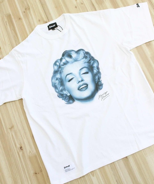 Schott(ショット)の「MARILYN MONROE MONOCHROME T-SHIRT(Tシャツ/カットソー・メンズ・ホワイト/ブラック・M/XXL/XL/L)」の5枚目の写真