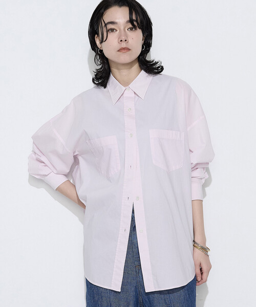 COMME CA Wardrobe(コムサワードローブ)の「〔 +サイズ 〕 ソフトコットンローン シャツ(シャツ/ブラウス・レディース・イエロー/ミント/ピンク・13号)」の1枚目の写真