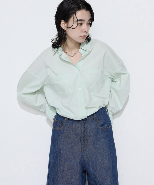 COMME CA Wardrobe(コムサワードローブ)の「〔 +サイズ 〕 ソフトコットンローン シャツ(シャツ/ブラウス・レディース・イエロー/ミント/ピンク・13号)」の2枚目の写真