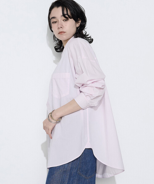 COMME CA Wardrobe(コムサワードローブ)の「〔 +サイズ 〕 ソフトコットンローン シャツ(シャツ/ブラウス・レディース・イエロー/ミント/ピンク・13号)」の7枚目の写真