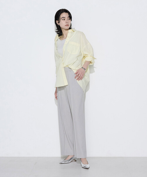 COMME CA Wardrobe(コムサワードローブ)の「〔 +サイズ 〕 ソフトコットンローン シャツ(シャツ/ブラウス・レディース・イエロー/ミント/ピンク・13号)」の12枚目の写真