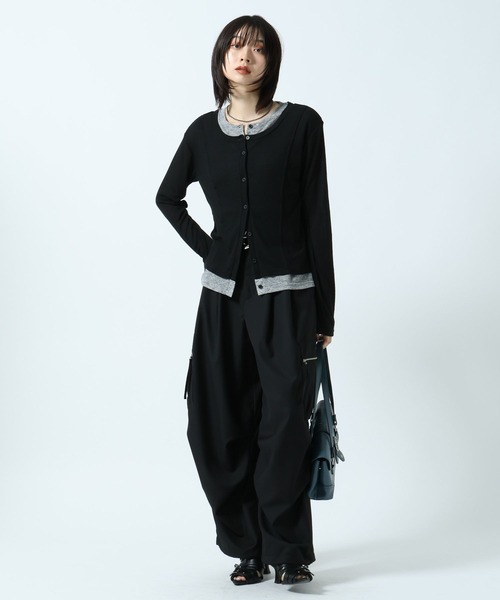 PAGEBOY(ページボーイ)の「レイヤードライクカットカーディガン(カーディガン/ボレロ・レディース・ターコイズブルー/ブラック/グレー・FREE)」の8枚目の写真