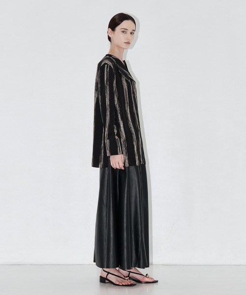 AKIRANAKA(アキラナカ)の「【AKIRANAKA/アキラナカ】Stitch stripe shirt BK(シャツ/ブラウス・レディース・ブラック・1)」の7枚目の写真