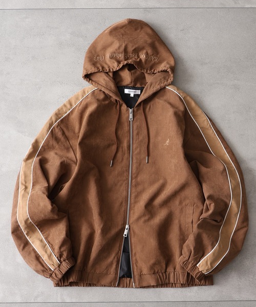 KANGOL(カンゴール)の「【KANGOL/カンゴール】別注 ピーチスキン ジップアップパーカー(パーカー・メンズ・ネイビー/チャコールグレー/ブラウン・M/L/LL)」の1枚目の写真