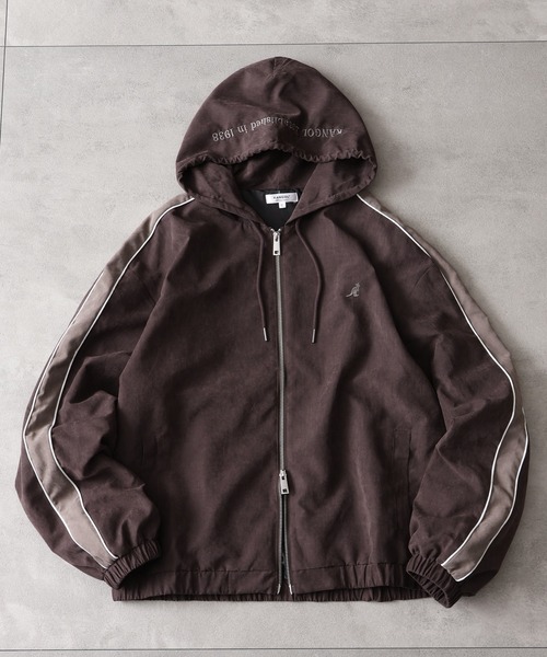 KANGOL(カンゴール)の「【KANGOL/カンゴール】別注 ピーチスキン ジップアップパーカー(パーカー・メンズ・ネイビー/チャコールグレー/ブラウン・M/L/LL)」の2枚目の写真