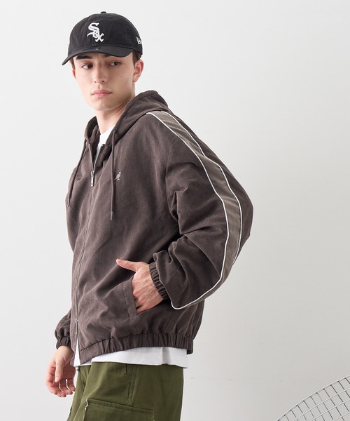 KANGOL(カンゴール)の「【KANGOL/カンゴール】別注 ピーチスキン ジップアップパーカー(パーカー・メンズ・ネイビー/チャコールグレー/ブラウン・M/L/LL)」の17枚目の写真