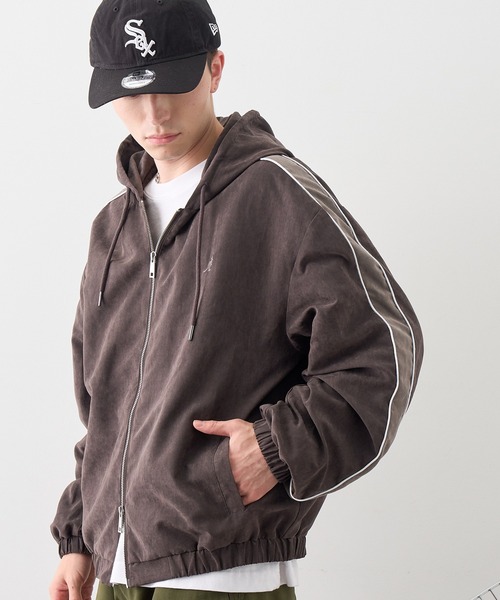 KANGOL(カンゴール)の「【KANGOL/カンゴール】別注 ピーチスキン ジップアップパーカー(パーカー・メンズ・ネイビー/チャコールグレー/ブラウン・M/L/LL)」の18枚目の写真