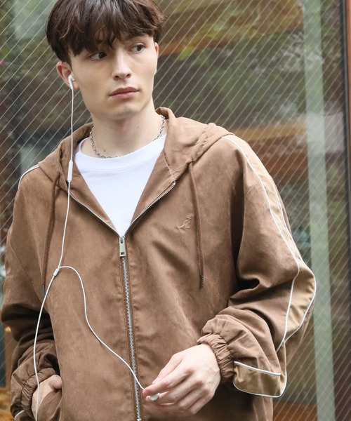KANGOL(カンゴール)の「【KANGOL/カンゴール】別注 ピーチスキン ジップアップパーカー(パーカー・メンズ・ネイビー/チャコールグレー/ブラウン・M/L/LL)」の4枚目の写真