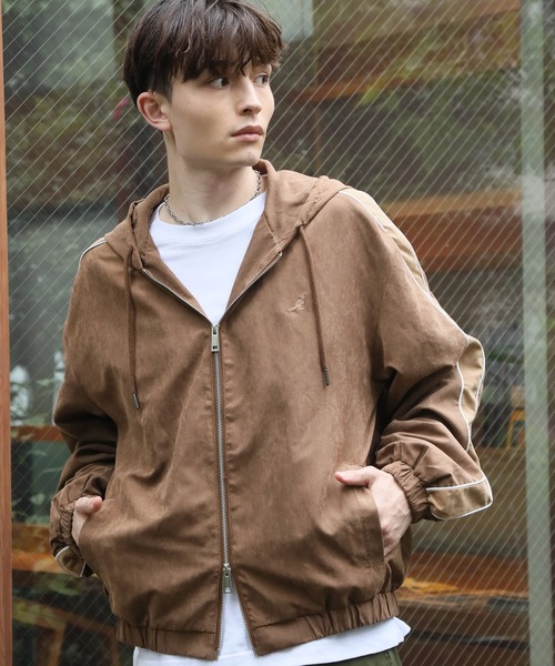 KANGOL(カンゴール)の「【KANGOL/カンゴール】別注 ピーチスキン ジップアップパーカー(パーカー・メンズ・ネイビー/チャコールグレー/ブラウン・M/L/LL)」の5枚目の写真