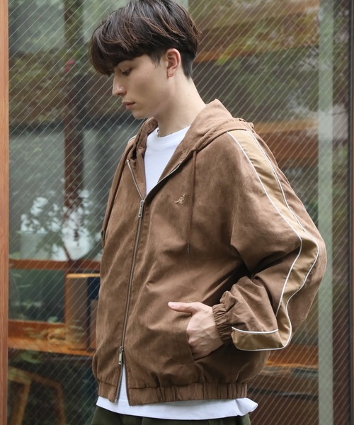 KANGOL(カンゴール)の「【KANGOL/カンゴール】別注 ピーチスキン ジップアップパーカー(パーカー・メンズ・ネイビー/チャコールグレー/ブラウン・M/L/LL)」の6枚目の写真