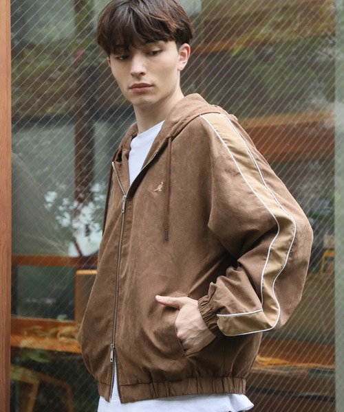 KANGOL(カンゴール)の「【KANGOL/カンゴール】別注 ピーチスキン ジップアップパーカー(パーカー・メンズ・ネイビー/チャコールグレー/ブラウン・M/L/LL)」の7枚目の写真