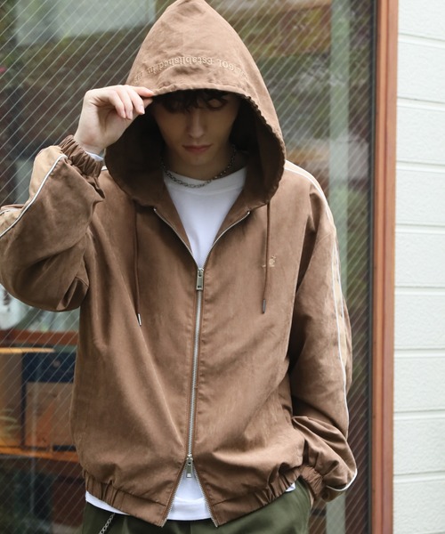 KANGOL(カンゴール)の「【KANGOL/カンゴール】別注 ピーチスキン ジップアップパーカー(パーカー・メンズ・ネイビー/チャコールグレー/ブラウン・M/L/LL)」の9枚目の写真