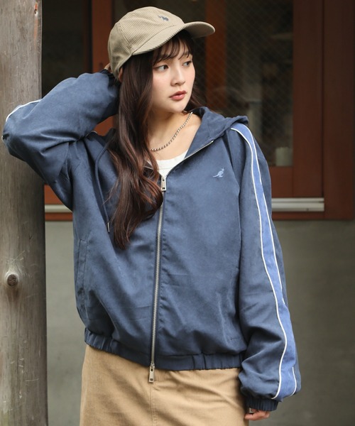 KANGOL(カンゴール)の「【KANGOL/カンゴール】別注 ピーチスキン ジップアップパーカー(パーカー・メンズ・ネイビー/チャコールグレー/ブラウン・M/L/LL)」の11枚目の写真