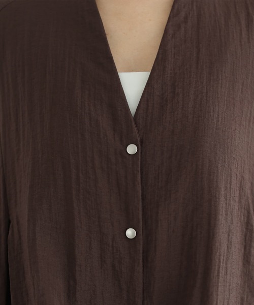 STYLE DELI(スタイルデリ)の「【selection】シボ入り裾タックバルーンジレ型tops(ベスト・レディース・ホワイト/ブラウン・FREE)」の13枚目の写真