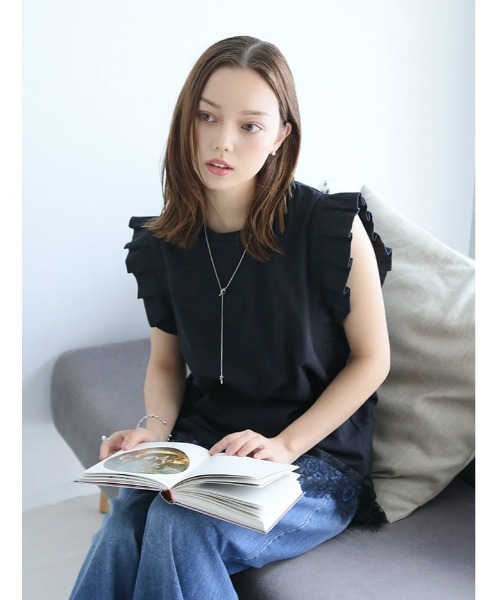 fifth（フィフス）の「【とらまめセレクト】プリーツスリーブカットソー（Tシャツ/カットソー・レディース・ブラック/ホワイト/グレイッシュベージュ・M）」の20枚目の写真