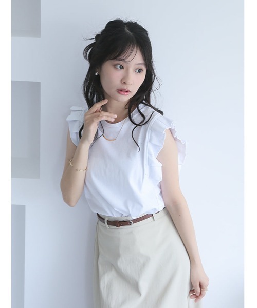fifth（フィフス）の「【とらまめセレクト】プリーツスリーブカットソー（Tシャツ/カットソー・レディース・ブラック/ホワイト/グレイッシュベージュ・M）」の11枚目の写真