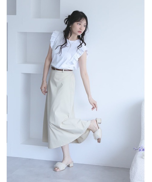 fifth（フィフス）の「【とらまめセレクト】プリーツスリーブカットソー（Tシャツ/カットソー・レディース・ブラック/ホワイト/グレイッシュベージュ・M）」の12枚目の写真