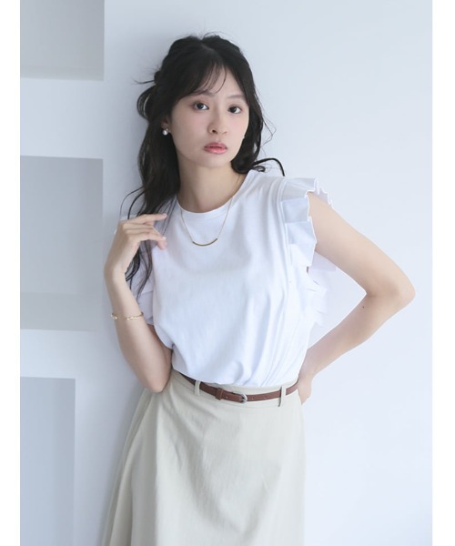 fifth（フィフス）の「【とらまめセレクト】プリーツスリーブカットソー（Tシャツ/カットソー・レディース・ブラック/ホワイト/グレイッシュベージュ・M）」の17枚目の写真