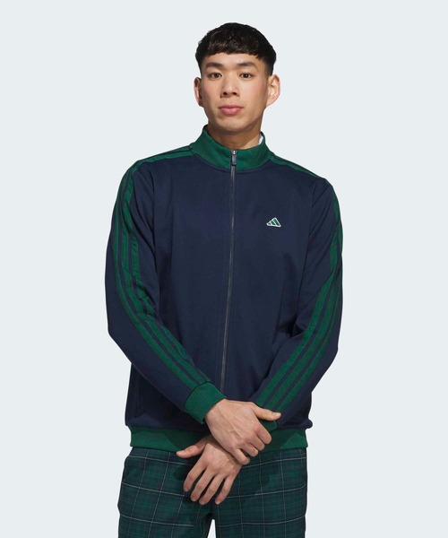 adidas(アディダス)の「スリーストライプス フルジップトラックジャケット【adidas Golf/アディダスゴルフ】(ブルゾン・メンズ・ネイビー・SMALL/MEDIUM/LARGE/X-LARGE/XX-LARGE)」の1枚目の写真